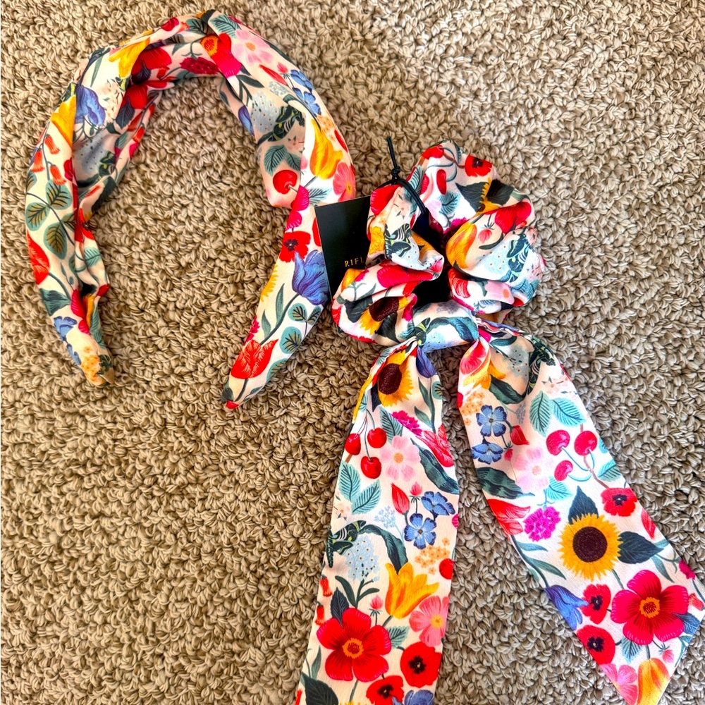 **SOLD** Rifle Paper Co Headband and Scrunchie Set